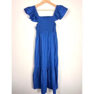💙 o.p.t Smocked Puff Sleeve Maxi Dress | Size XS | Coastal | Cottage